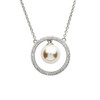 Silver Heart Shape Pendant Adorned With White Crystal