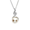 Silver Heart Shape Pendant Adorned With White Crystal