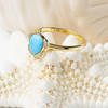 14K Gold Vermeil Mini Turtle Ring Turquoise and Lab Sapphire