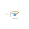 14K Gold Vermeil Mini Turtle Ring Turquoise and Lab Sapphire