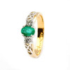 Oval Emerald and Diamond Celtic Trinity 14K Yellow and White