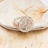 Sterling Silver Celtic Tree of Life Ring with Enamel Cubic Zirconia and Rose Gold Detail