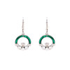 Green Malachite Sterling Silver Claddagh Drop Earrings