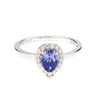 Sterling Silver Tanzanite CZ Halo Ring