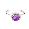 Sterling Silver Amythest CZ Halo Ring