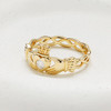 14kt Yellow Gold Claddagh Ring with Lab Diamond Center
