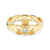14kt Yellow Gold Claddagh Ring with Lab Diamond Center