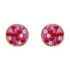 Sterling Silver with Pink and Rose Crystals Stud Earrings