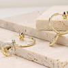 14kt Yellow Gold Lab Grown Diamond Claddagh Drop Earrings