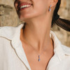 Sterling Silver Shell Necklace with Violet Crystals