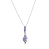 Sterling Silver Shell Necklace with Violet Crystals