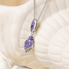 Sterling Silver Shell Necklace with Violet Crystals