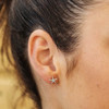 Stud Star Fish Earrings with Aqua Crystals