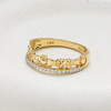 14kt Gold Yellow Claddagh Ring with Lab Diamonds Border