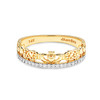 14kt Gold Yellow Claddagh Ring with Lab Diamonds Border
