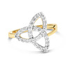 14kt Yellow Gold Trinity Ring with Lab Diamonds Accents