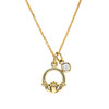 14kt Gold and Lab Diamonds Claddagh Necklace