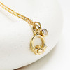 14kt Gold and Lab Diamonds Claddagh Necklace