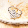 Sterling Silver Enamel Celtic Trinity Knot Ring