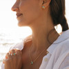 14K Gold Vermeil Mini Dolphin Earrings Turquoise Lab Sapphire