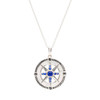 Sterling Silver Sapphire Crystal Mother of Pearl Compass Necklace