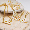 14kt Gold Vermeil white Enamel Trinity Ring