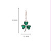 Green Malachite Sterling Silver Shamrock Drop Earrings