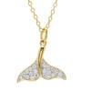 14kt Gold Vermeil white Sapphire whale tail necklace