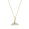 14kt Gold Vermeil white Sapphire whale tail necklace