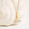 14kt Gold Vermeil white Sapphire whale tail necklace
