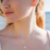 14kt Gold Vermeil white Sapphire whale tail necklace