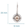 Sterling Silver and Rose Gold Compass Earrings With Crystals