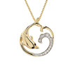 14kt Gold Lab Grown Diamond Dolphin Necklace