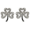 Shamrock Stud Earrings Adorned With Crystals