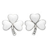 Platinum Plated Shamrock white Enamel Earrings