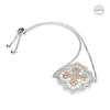 Irish Lace Rose Gold Shamrock Silver Bracelet