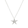 Sterling Silver With White Crystal Starfish Mini Necklace
