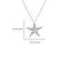 Sterling Silver With White Crystal Starfish Mini Necklace