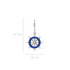 Sterling Silver Sapphire Crystal Ships Wheel Drop Earrings
