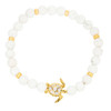 14Kt Gold Vermeil White Agate Sea Turtle Stretchy Bracelet
