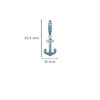 Sterling Silver Anchor Earrings with Aqua and White Crystals