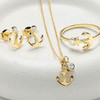 14kt Gold Lab-Grown Diamond Mini Anchor Necklace
