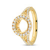 14kt Yellow Gold Round Halo Trinity Mount Only Engagement Ring