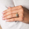 14kt Yellow Gold Round Halo Trinity Mount Only Engagement Ring