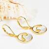 14K Gold Vermeil Mother of Pearl Ocean Wave Earrings