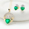 14kt Gold Lab emerald and Diamond Claddagh Earrings