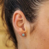 Stud Turtle Earrings with Blue Crystals