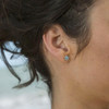 Stud Turtle Earrings with Blue Crystals