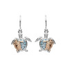 Mother & Baby Turtle Drop Earrings With Crystals