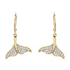 14kt Gold Lab Grown Diamond Whale Tail Hoop Earrings
